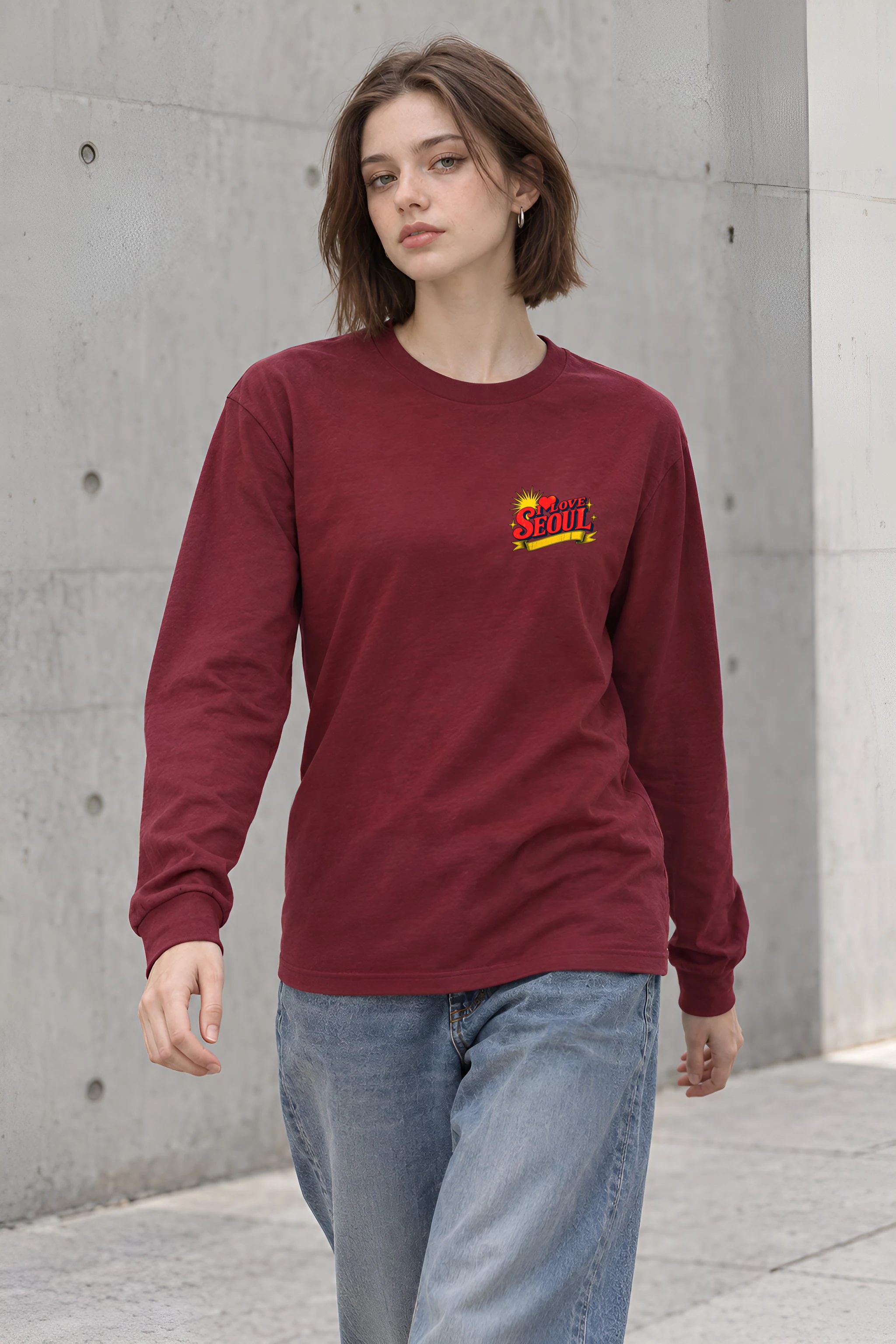 "Seoul Streetscape" Unisex Longsleeve T-shirt