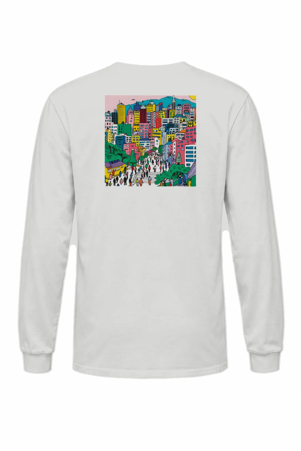 "Seoul Streetscape" Unisex Longsleeve T-shirt | Gildan 2400