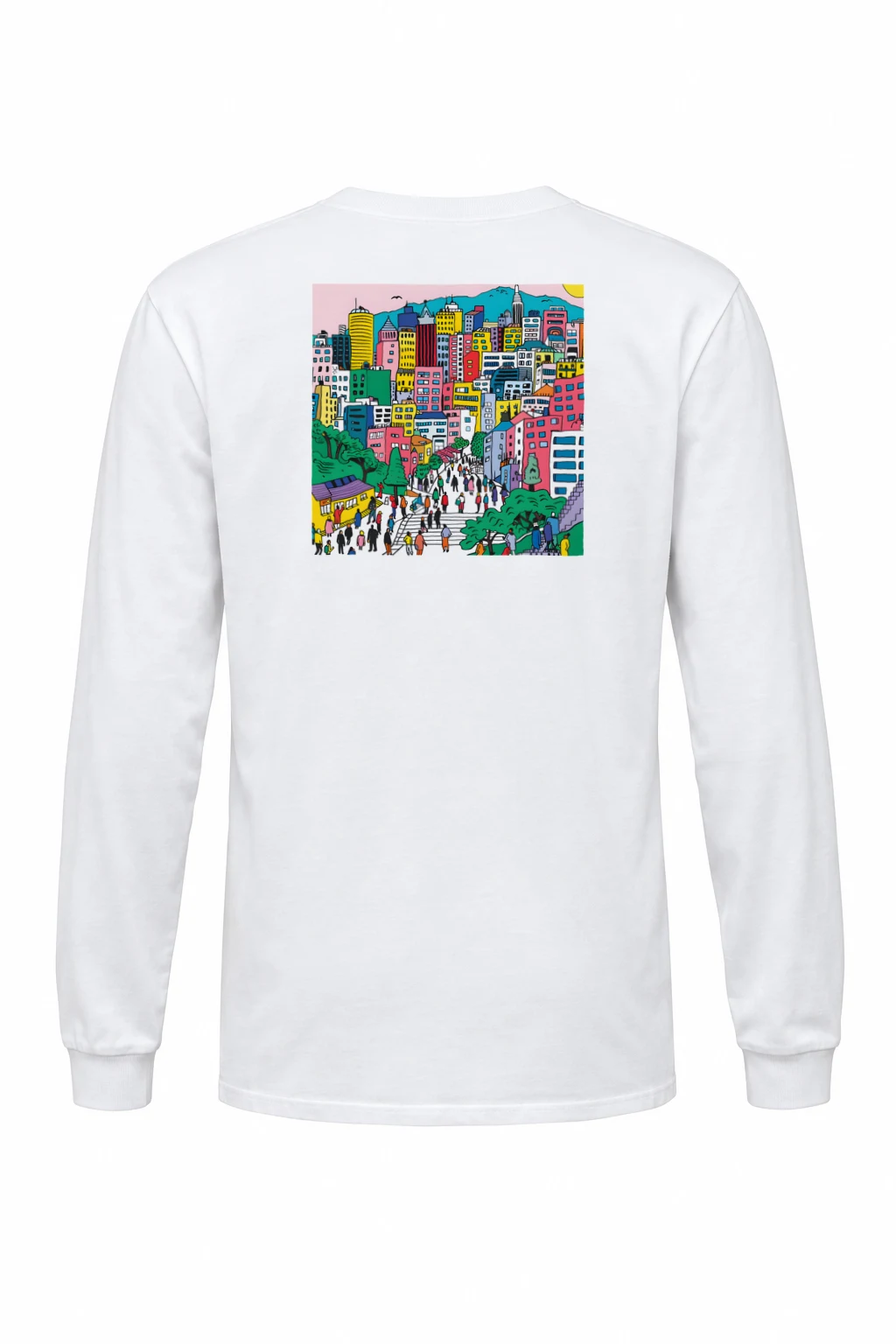 "Seoul Streetscape" Unisex Longsleeve T-shirt | Gildan 2400