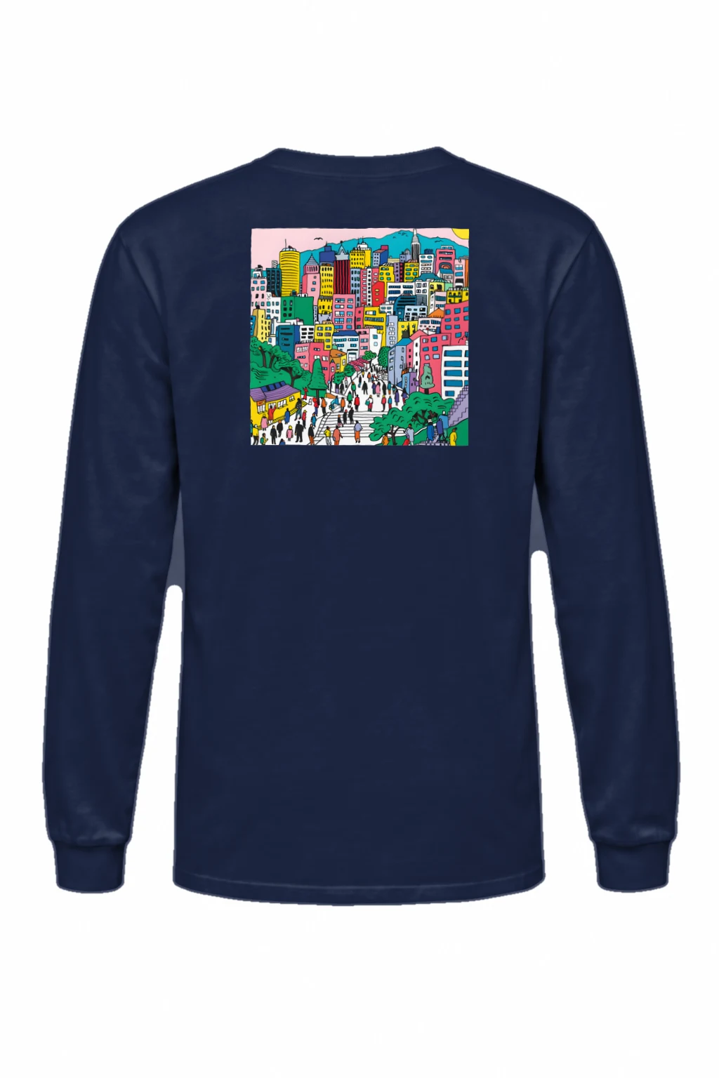 "Seoul Streetscape" Unisex Longsleeve T-shirt | Gildan 2400