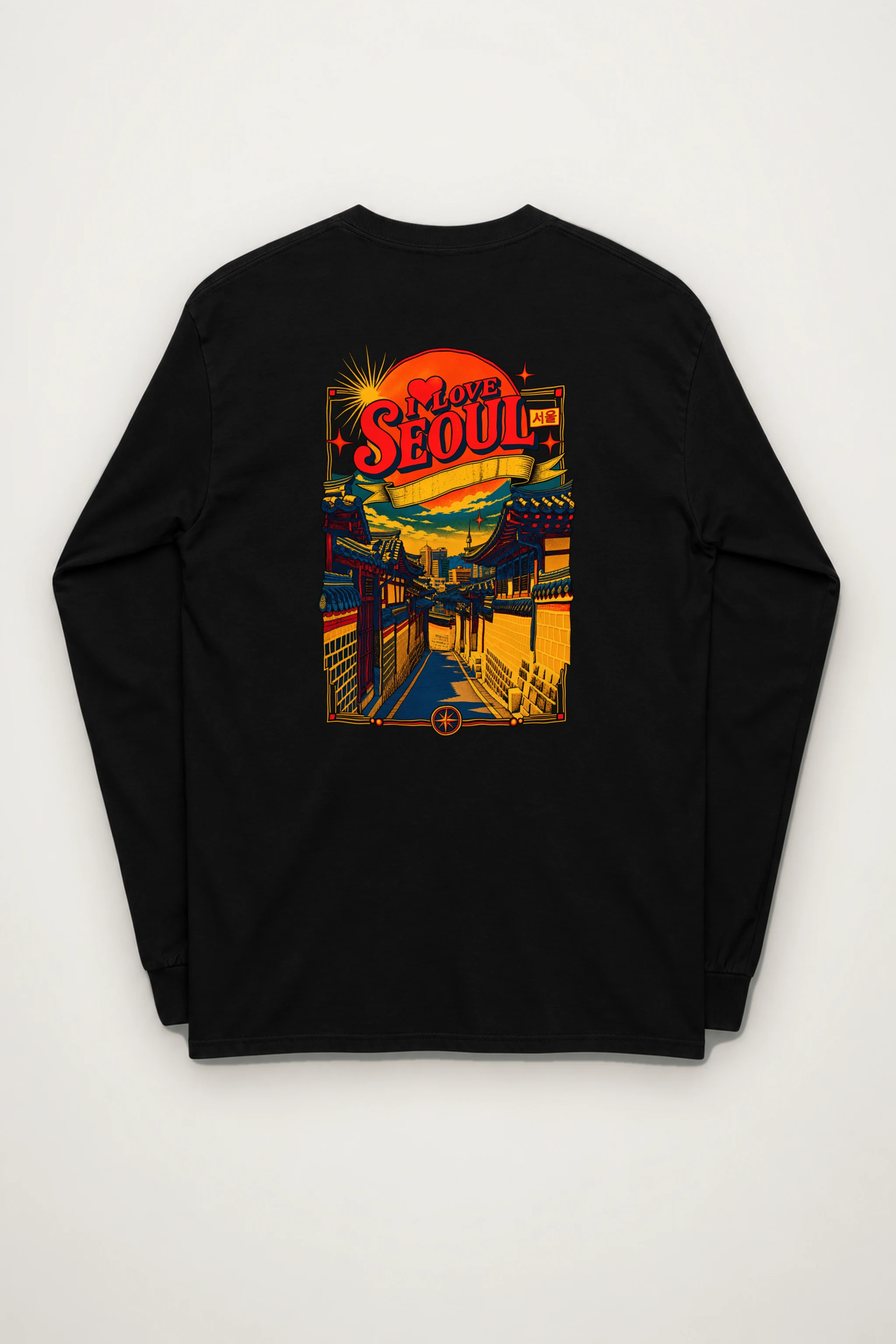 "Seoul Streetscape" Unisex Longsleeve T-shirt