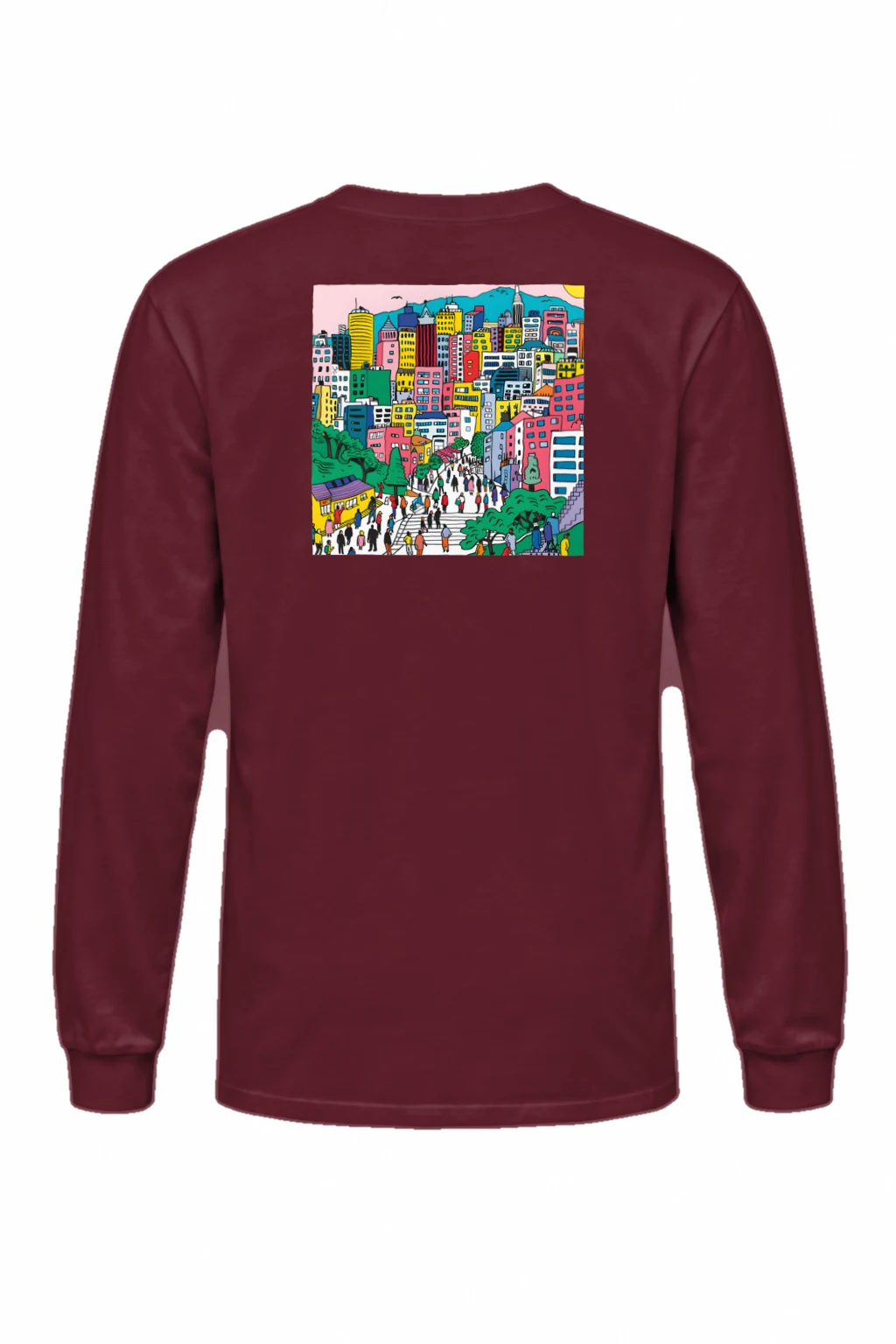 "Seoul Streetscape" Unisex Longsleeve T-shirt | Gildan 2400