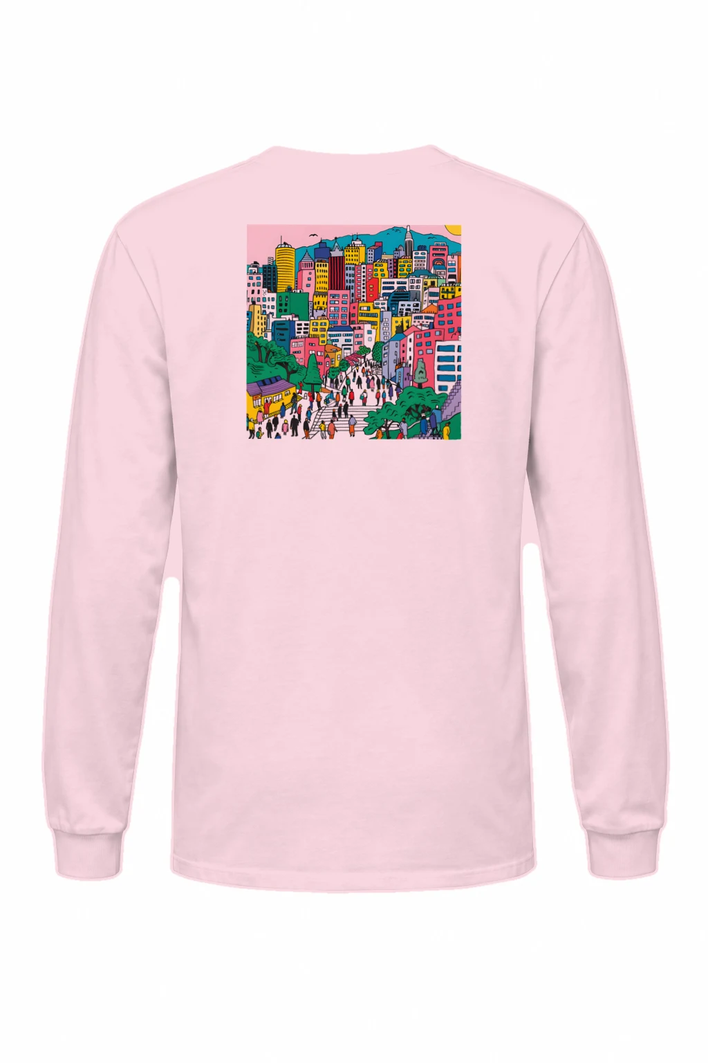 "Seoul Streetscape" Unisex Longsleeve T-shirt | Gildan 2400