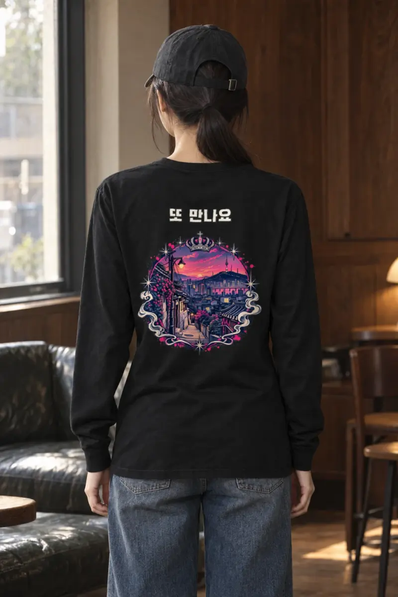 "Seoul Sunset Crown" Unisex Longsleeve T-shirt