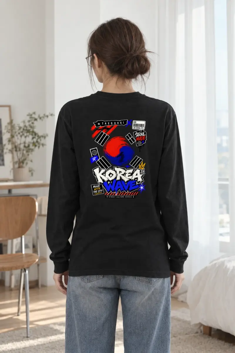 "Seoul Taegeuk Wave" Unisex Longsleeve T-shirt