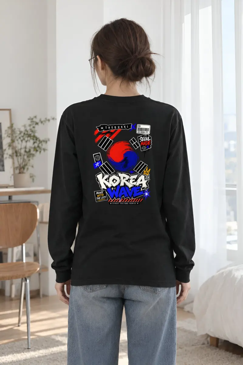 "Seoul Taegeuk Wave" Unisex Longsleeve T-shirt
