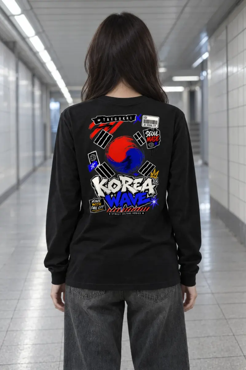 "Seoul Taegeuk Wave" Unisex Longsleeve T-shirt