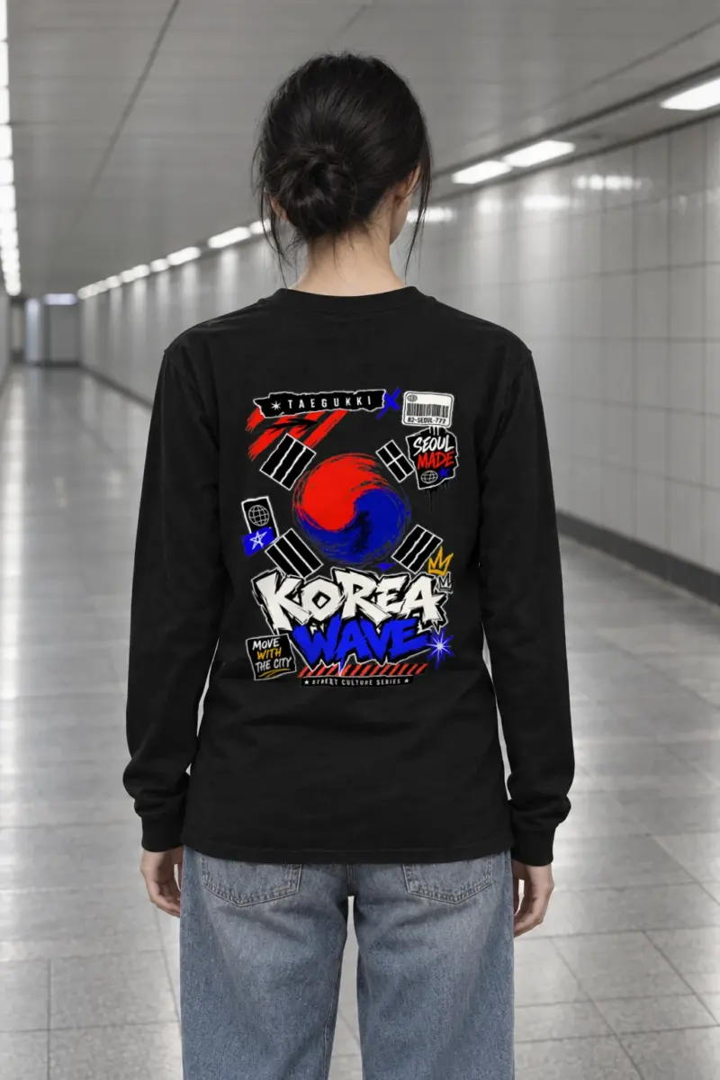 "Seoul Taegeuk Wave" Unisex Longsleeve T-shirt