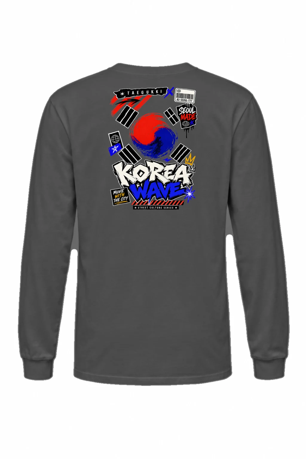 "Seoul Taegeuk Wave" Unisex Longsleeve T-shirt | Gildan 2400