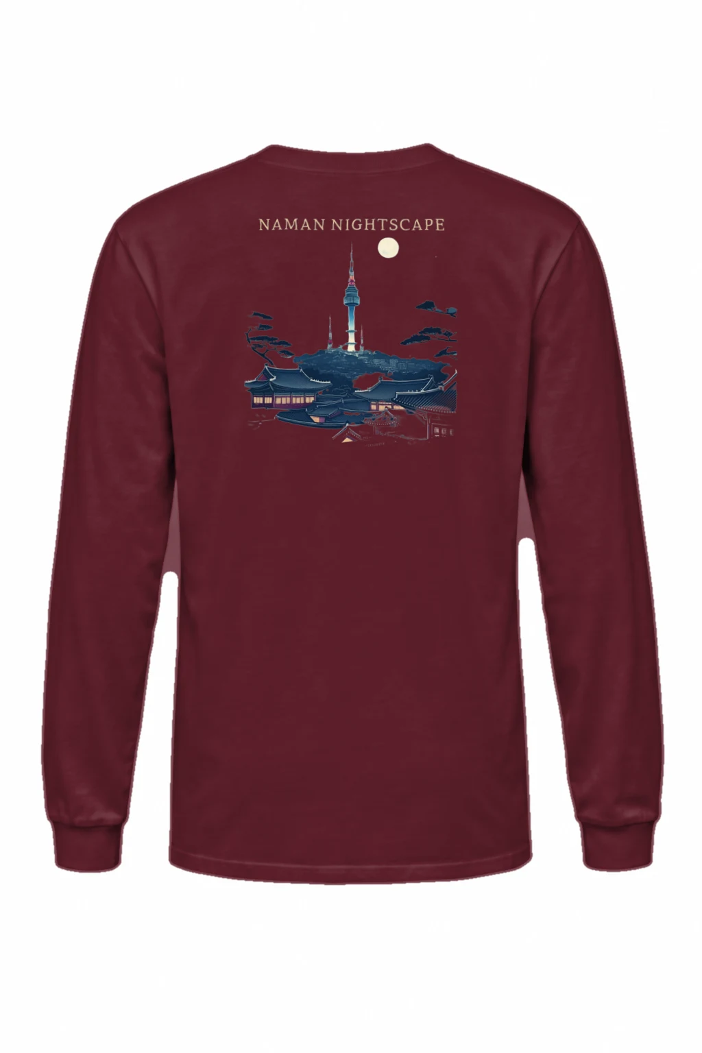 "Seoul Tower Nightscape" Unisex Longsleeve T-shirt | Gildan 2400