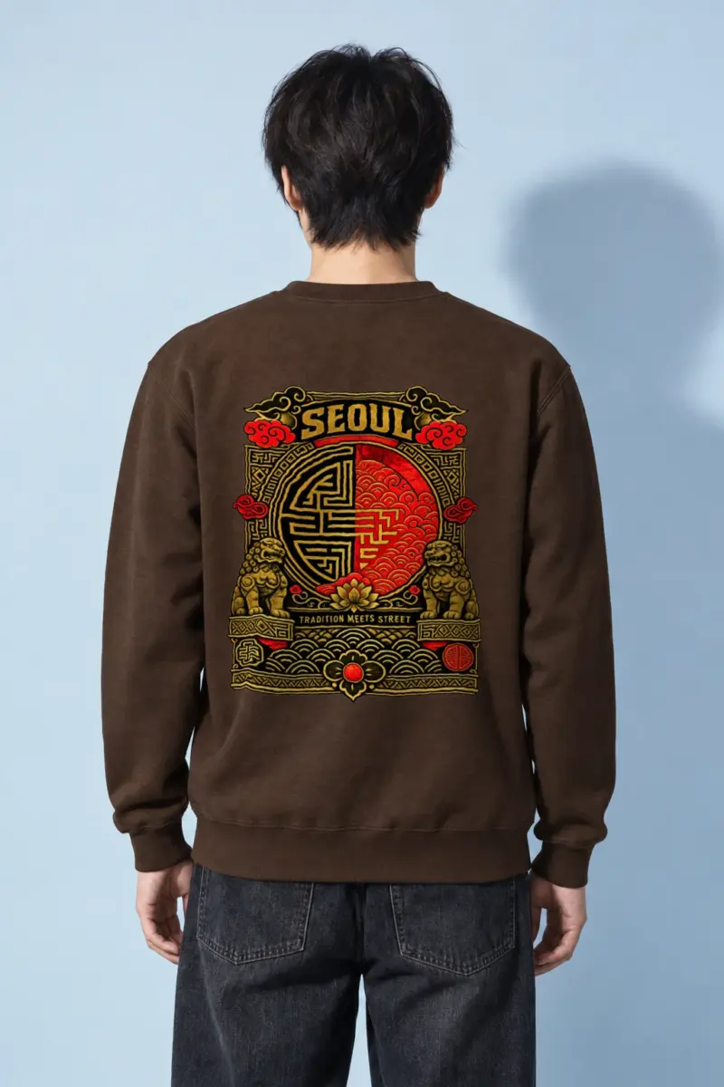 "Seoul Tradition Meets Street" Heavy Blend Unisex Crewneck Sweatshirt