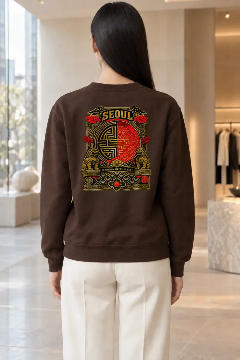 "Seoul Tradition Meets Street" Heavy Blend Unisex Crewneck Sweatshirt | Gildan 18000