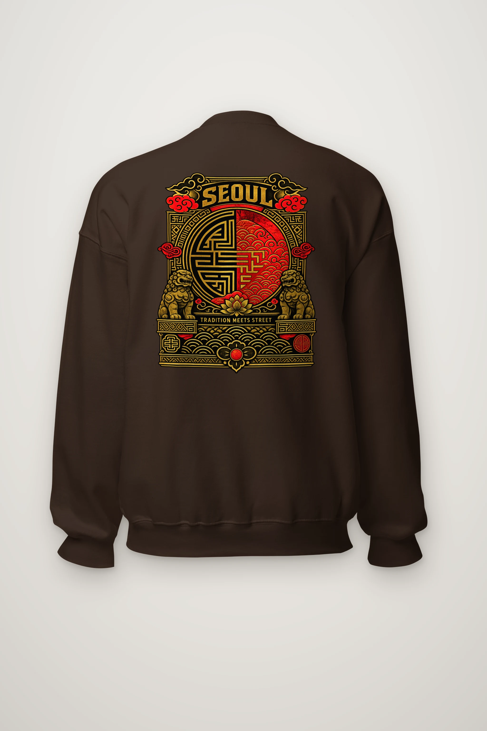 "Seoul Tradition Meets Street" Heavy Blend Unisex Crewneck Sweatshirt