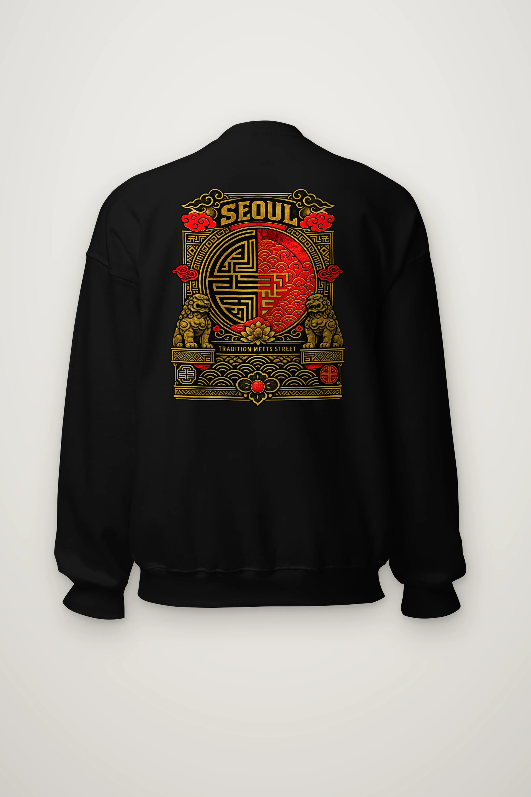 "Seoul Tradition Meets Street" Heavy Blend Unisex Crewneck Sweatshirt