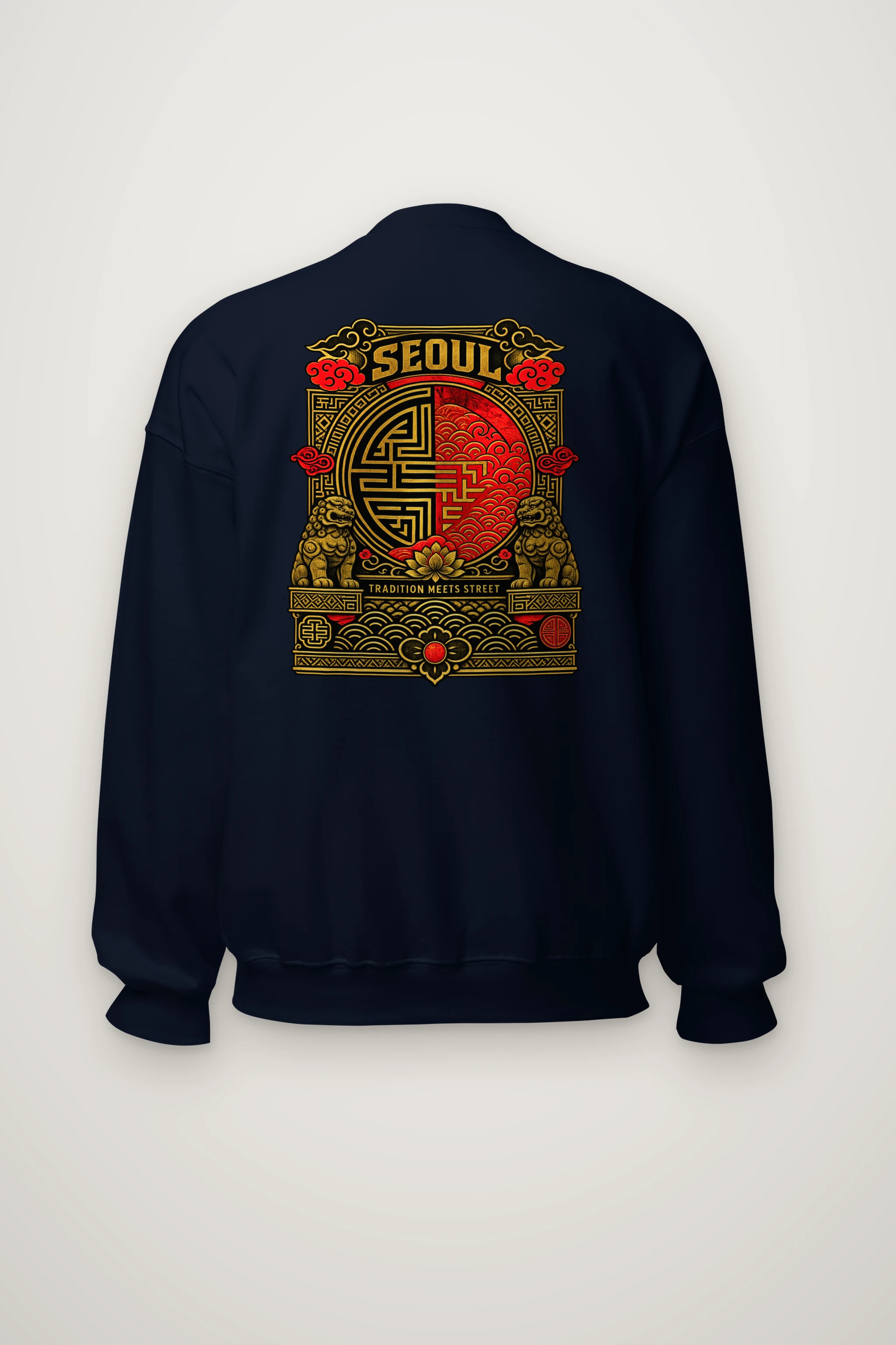 "Seoul Tradition Meets Street" Heavy Blend Unisex Crewneck Sweatshirt