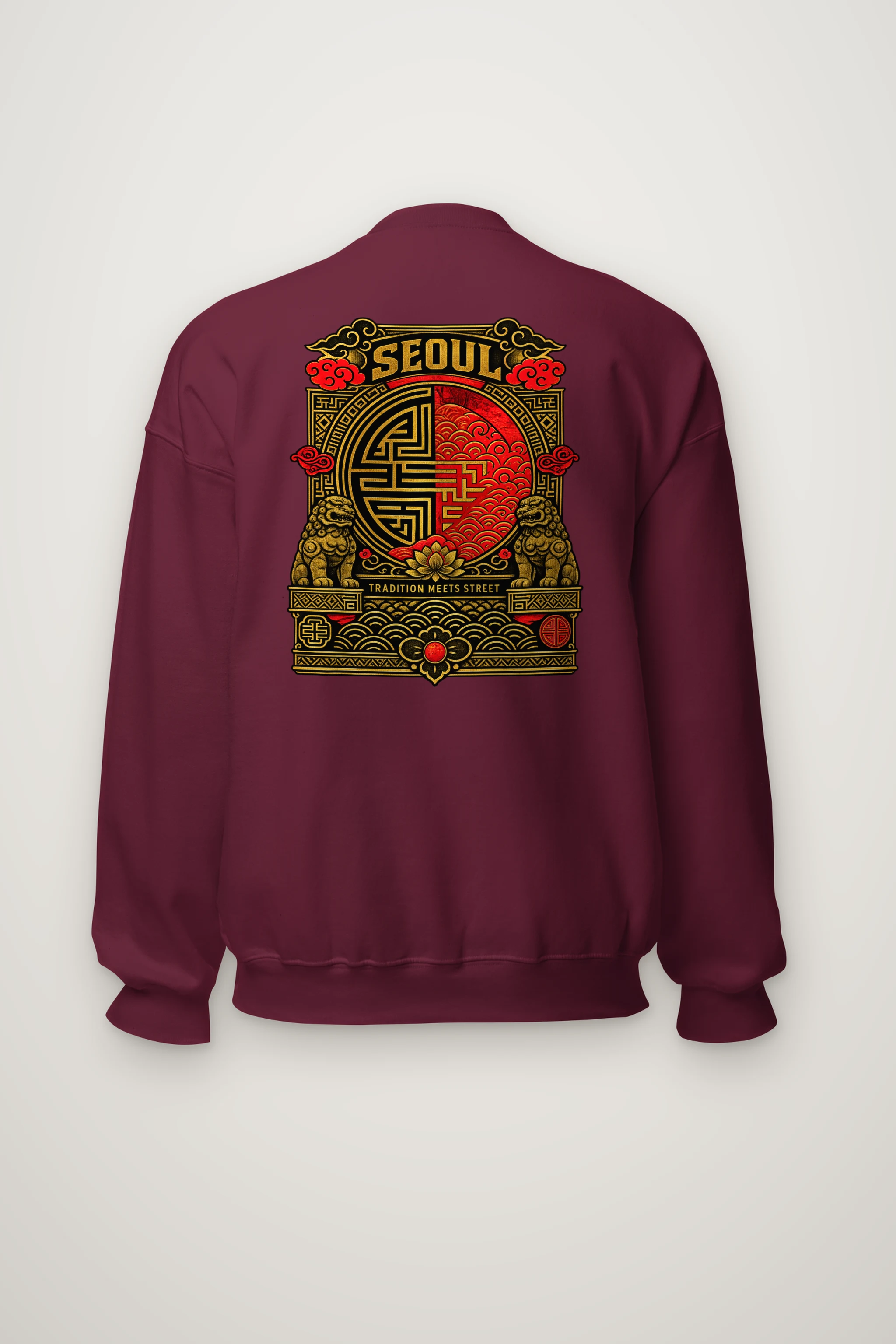 "Seoul Tradition Meets Street" Heavy Blend Unisex Crewneck Sweatshirt