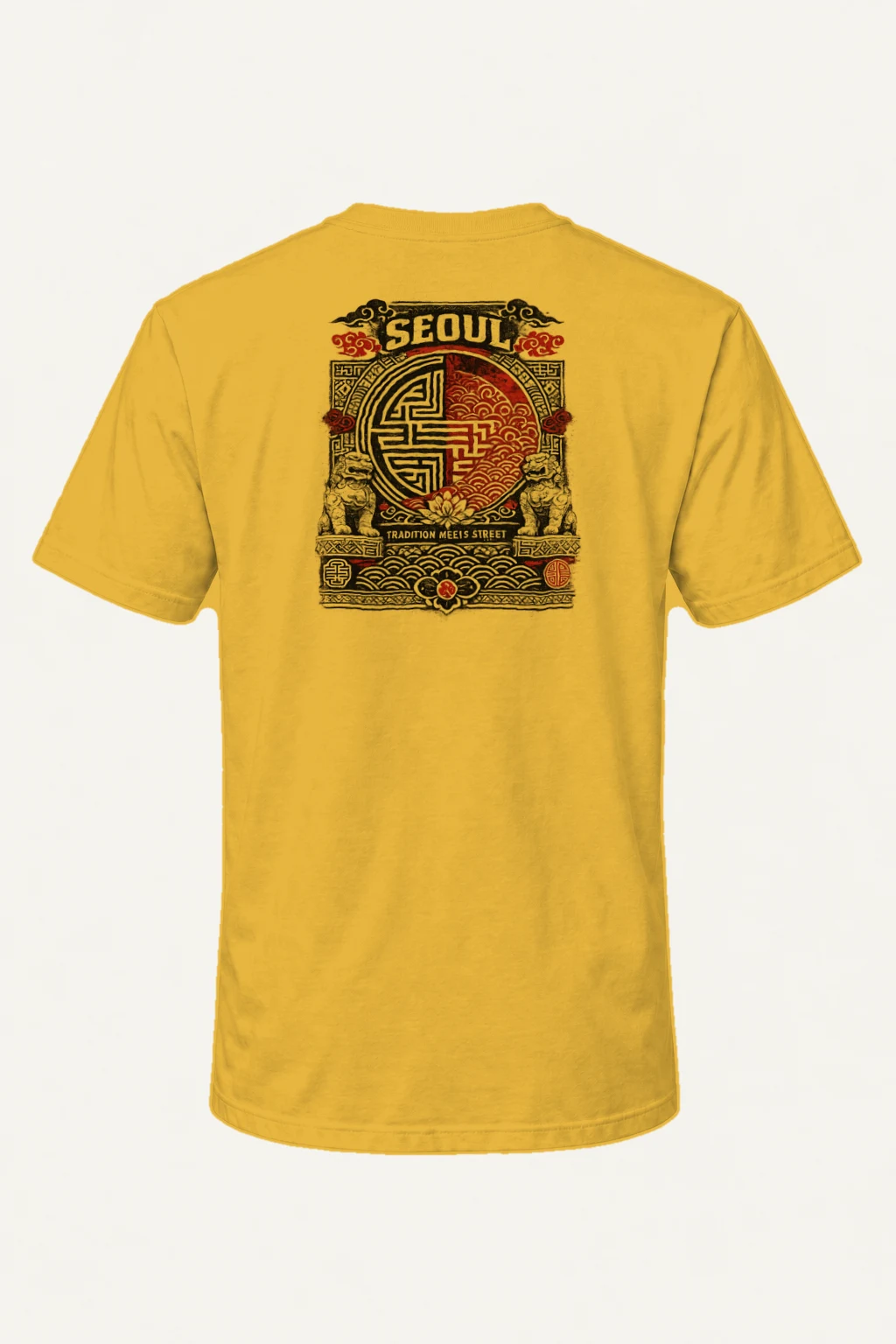 "Seoul Tradition Meets Street" Heavyweight Unisex Crewneck T-shirt | Gildan 5000
