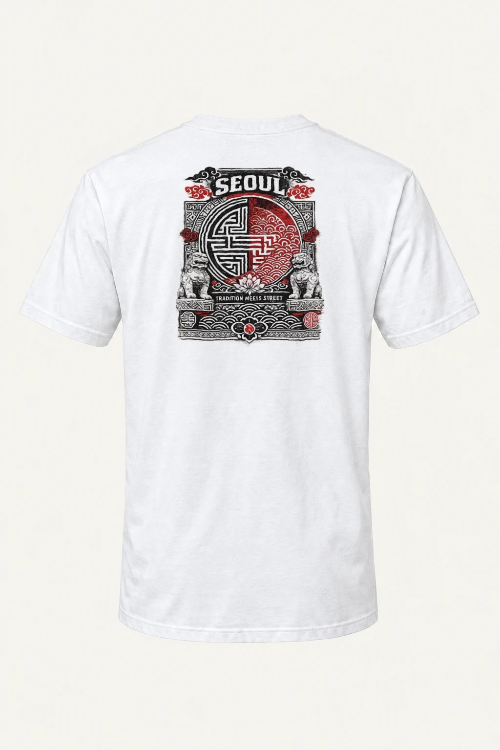 "Seoul Tradition Meets Street" Heavyweight Unisex Crewneck T-shirt | Gildan 5000