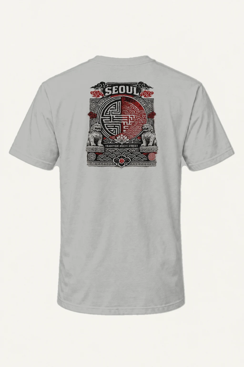 "Seoul Tradition Meets Street" Heavyweight Unisex Crewneck T-shirt | Gildan 5000