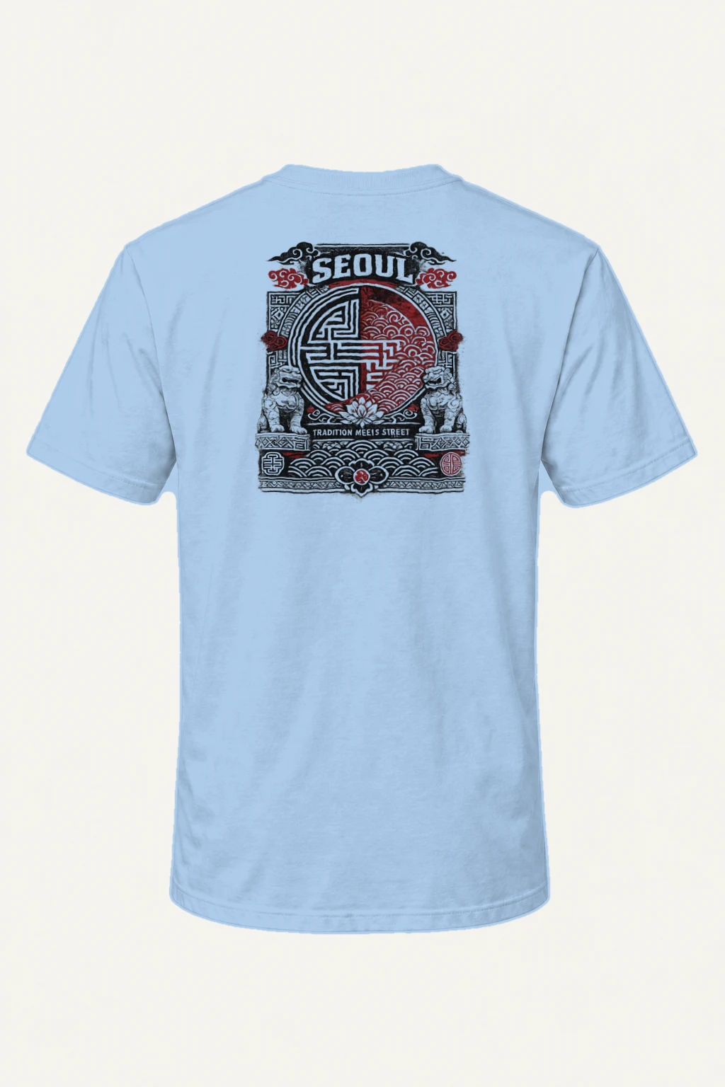 "Seoul Tradition Meets Street" Heavyweight Unisex Crewneck T-shirt | Gildan 5000