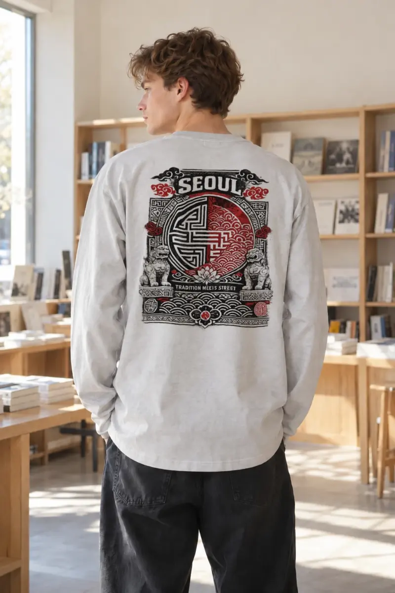 “Seoul Tradition Meets Street” Unisex Longsleeve T-shirt | Gildan 2400