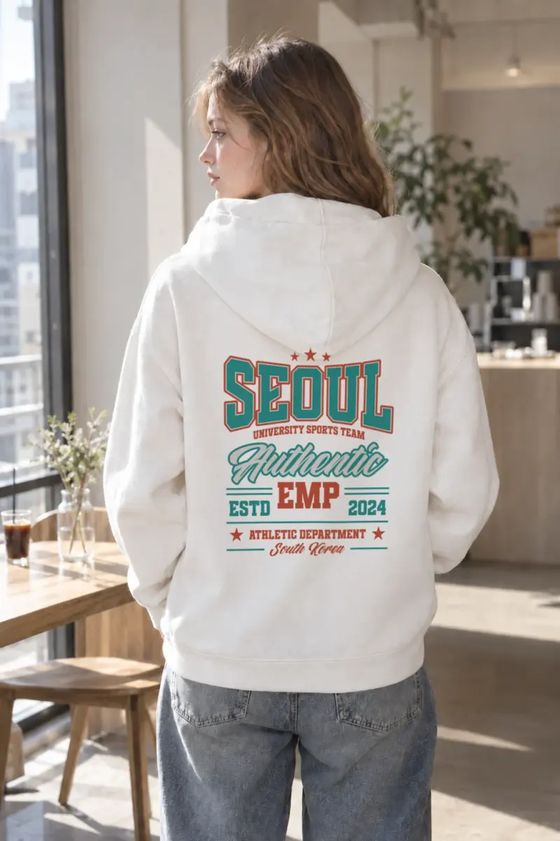 "Seoul University Athletics" Heavy Blend Unisex Pullover Hoodie | Gildan 18500