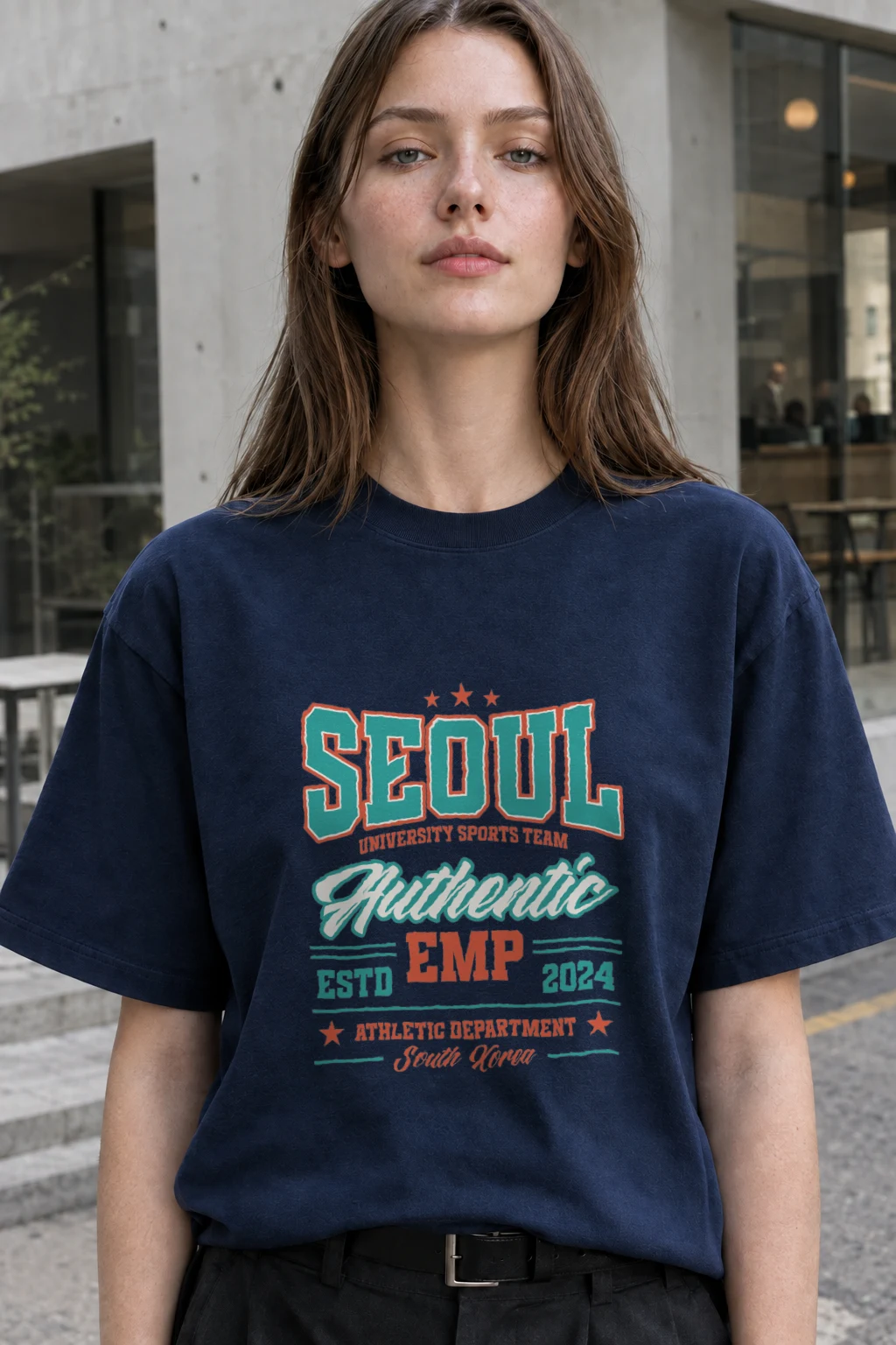"Seoul University Athletics" Heavyweight Unisex Crewneck T-shirt | Gildan 5000