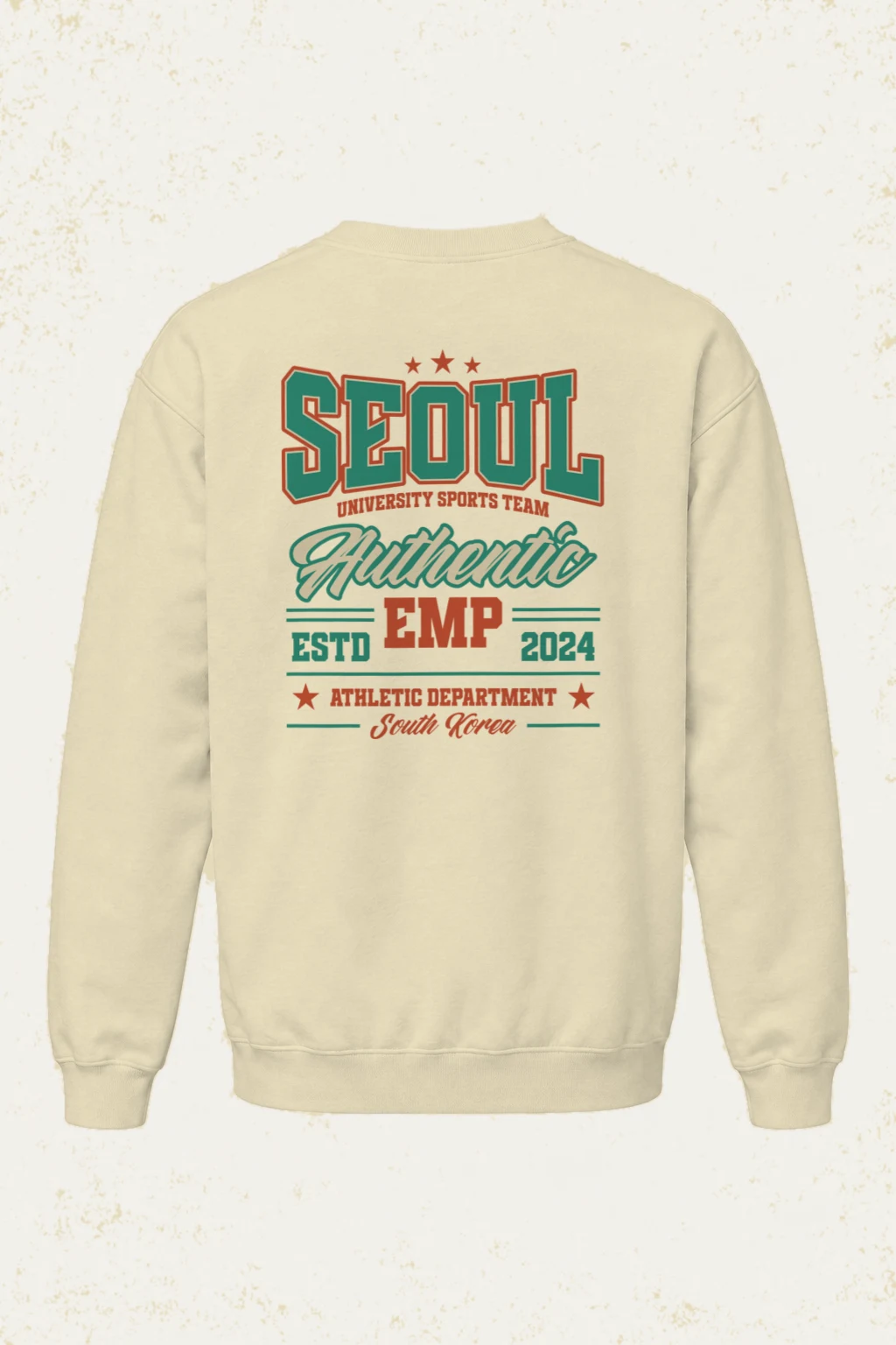 "Seoul University Athletics" Unisex Sponge Fleece Crewneck Sweatshirt | Bella + Canvas 3901