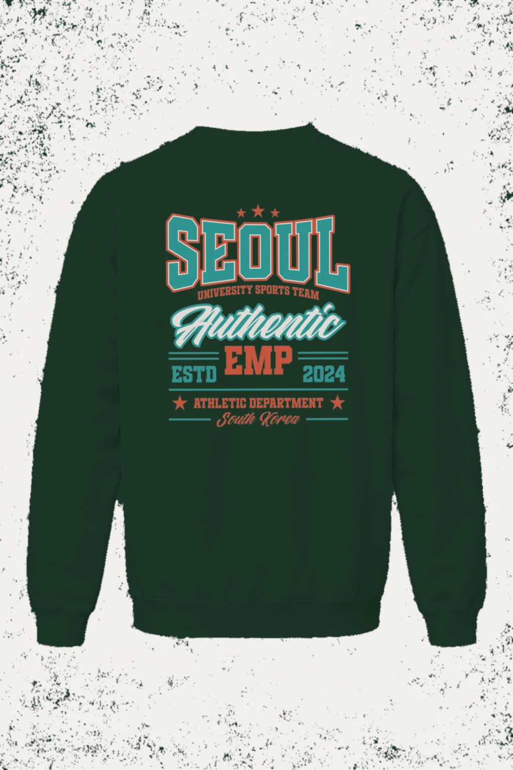 "Seoul University Athletics" Unisex Sponge Fleece Crewneck Sweatshirt | Bella + Canvas 3901