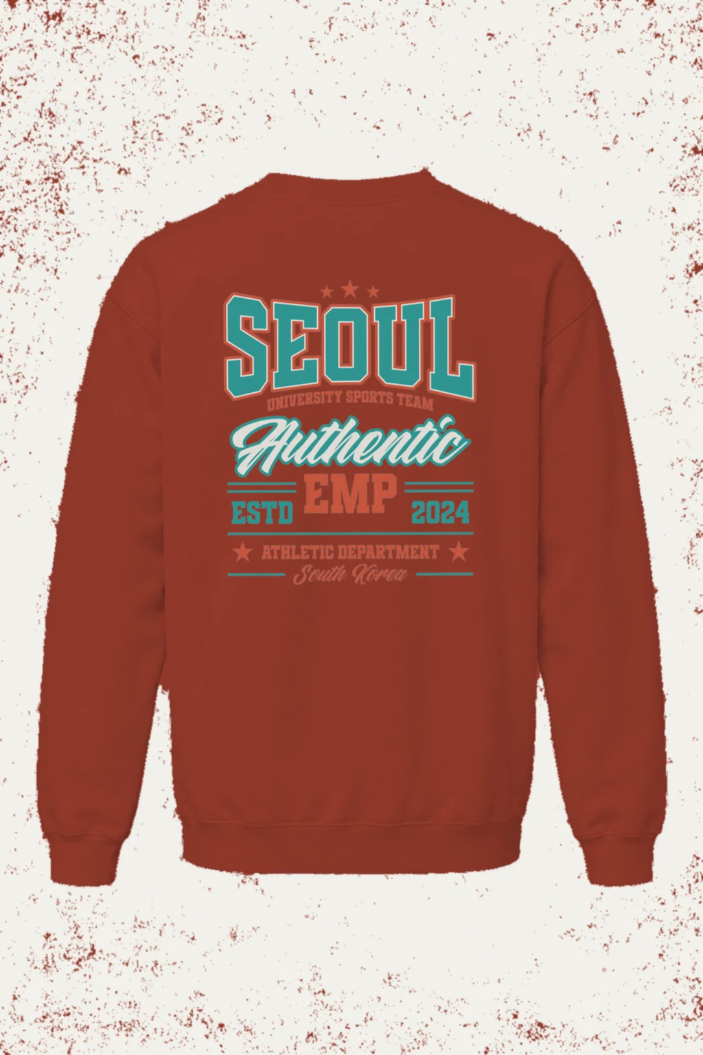 "Seoul University Athletics" Unisex Sponge Fleece Crewneck Sweatshirt | Bella + Canvas 3901