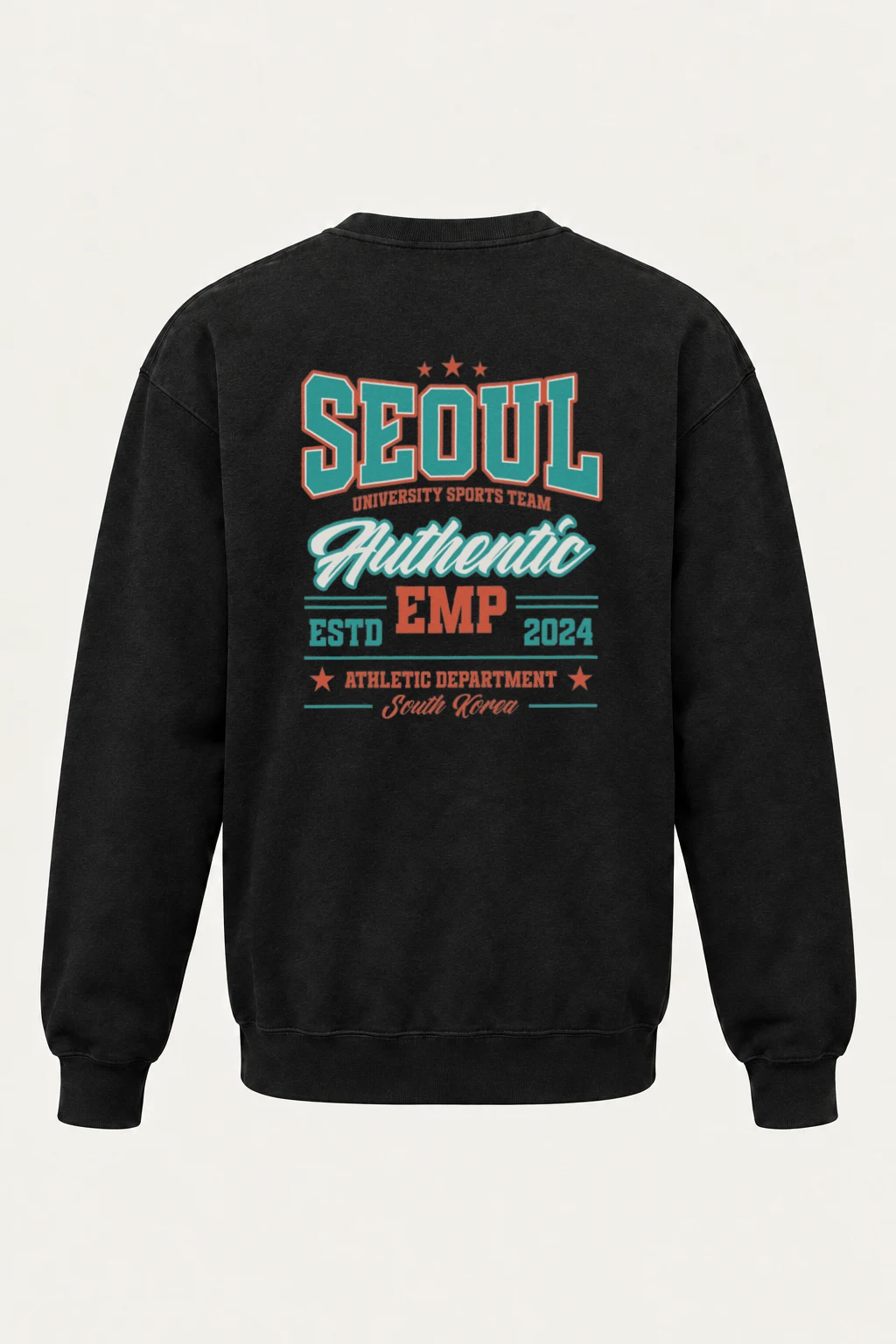 "Seoul University Athletics" Unisex Sponge Fleece Crewneck Sweatshirt | Bella + Canvas 3901
