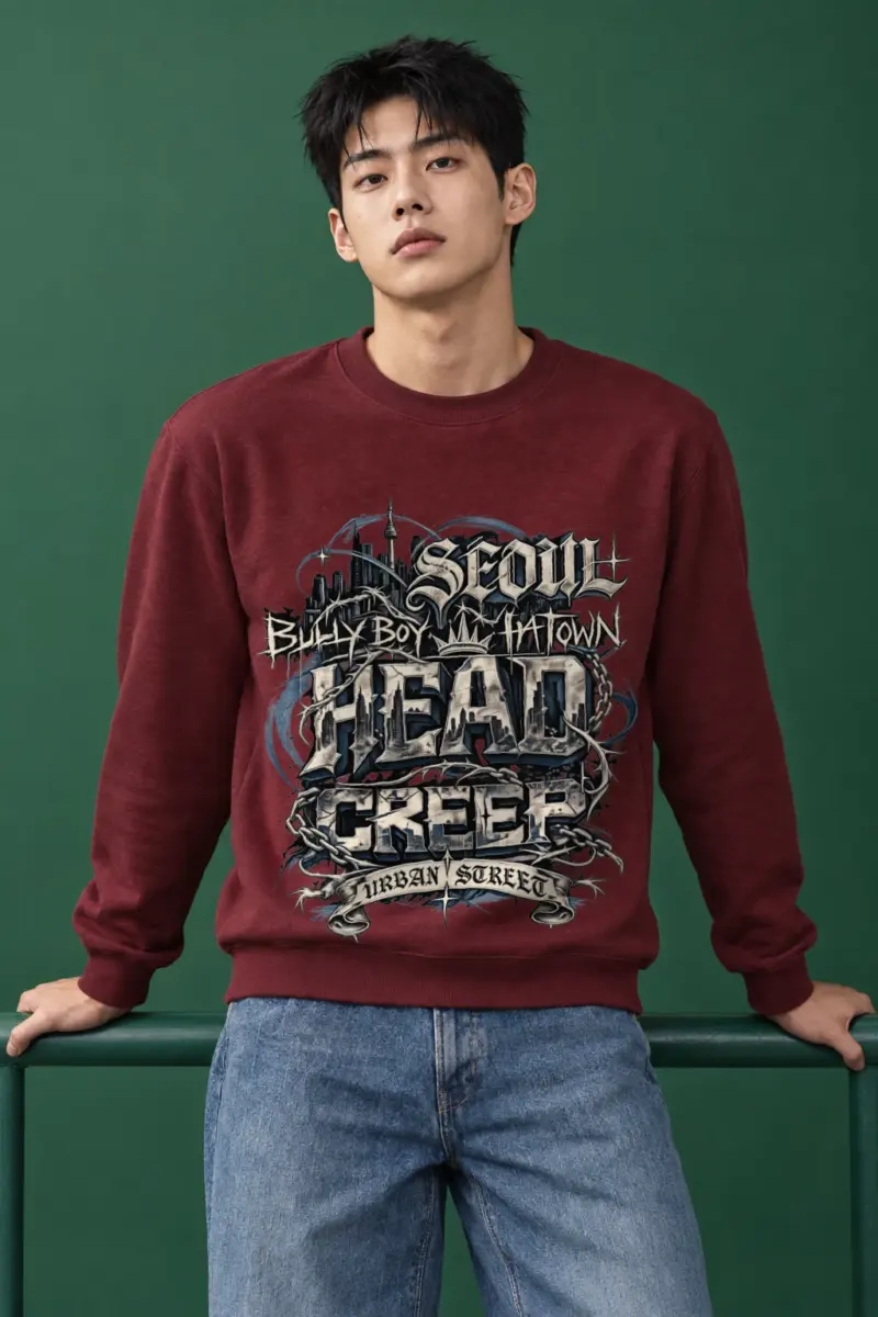 "Seoul Urban Street" Heavy Blend Unisex Crewneck Sweatshirt