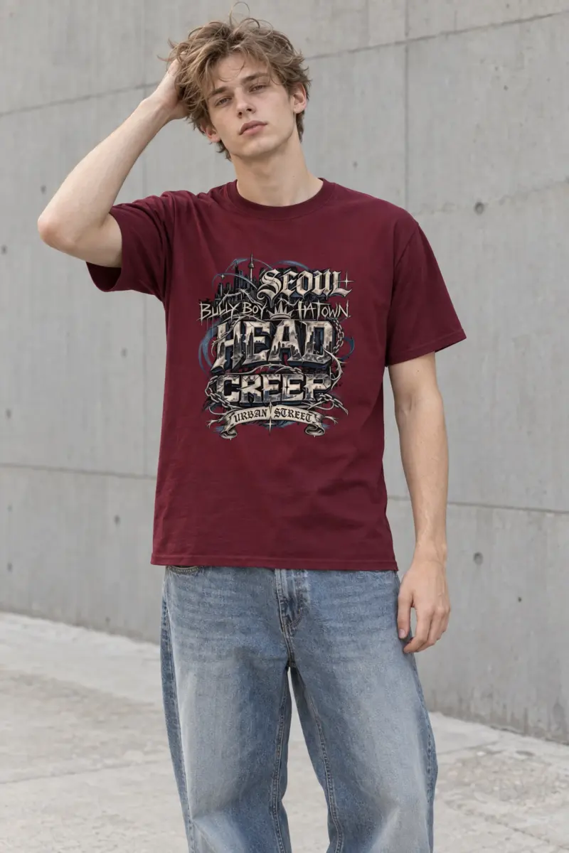 "Seoul Urban Street" Heavyweight Unisex Crewneck T-shirt