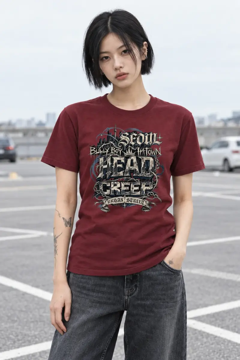 "Seoul Urban Street" Heavyweight Unisex Crewneck T-shirt