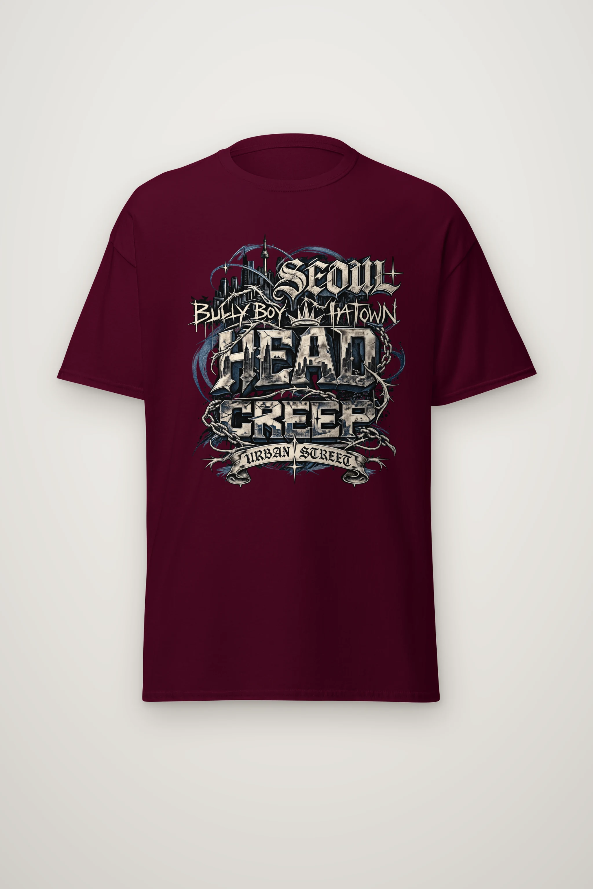 "Seoul Urban Street" Heavyweight Unisex Crewneck T-shirt