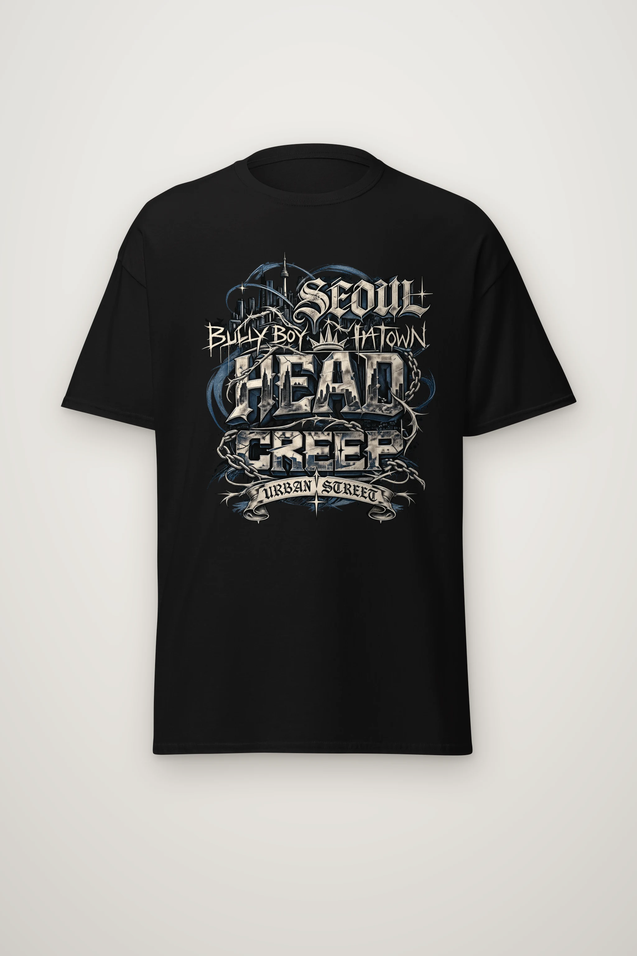 "Seoul Urban Street" Heavyweight Unisex Crewneck T-shirt