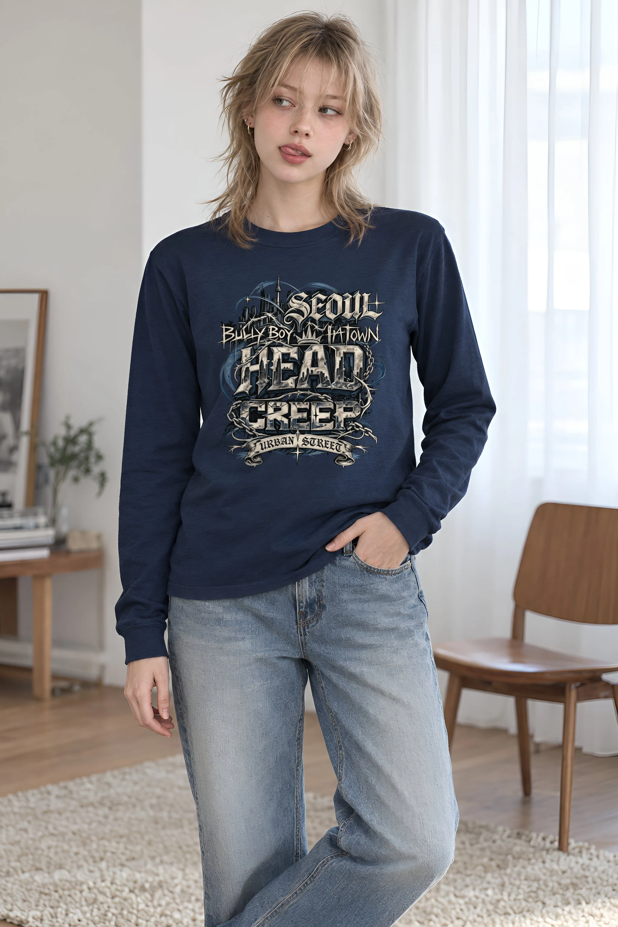 "Seoul Urban Street" Unisex Longsleeve T-shirt