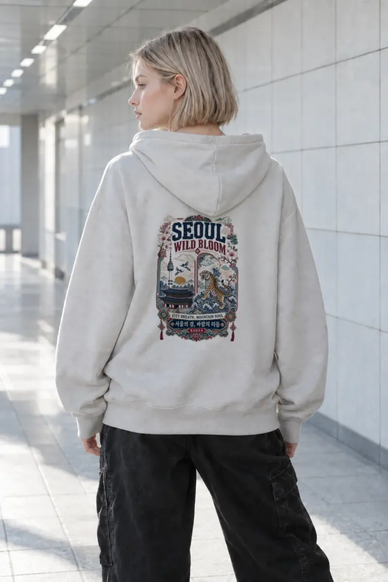 "Seoul Wild Bloom" Heavy Blend Unisex Pullover Hoodie | Gildan 18500