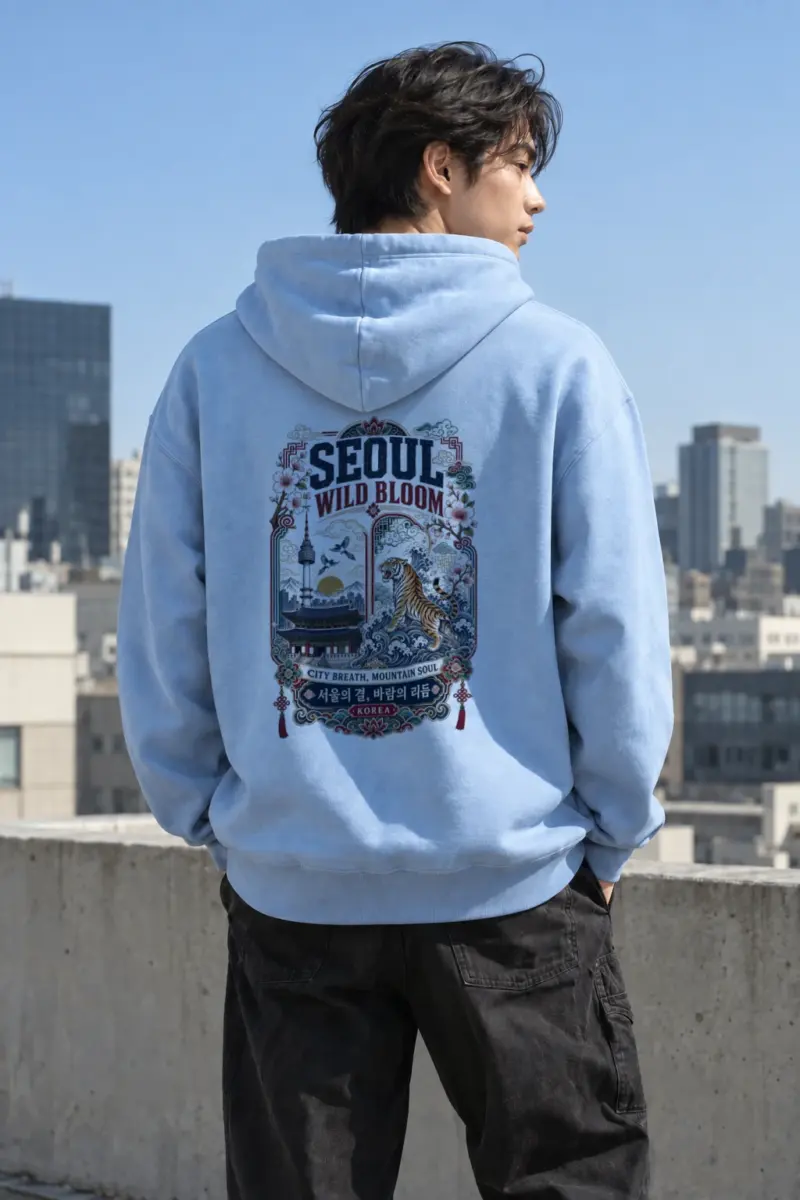 “Seoul Wild Bloom” Heavy Blend Unisex Pullover Hoodie | Gildan 18500