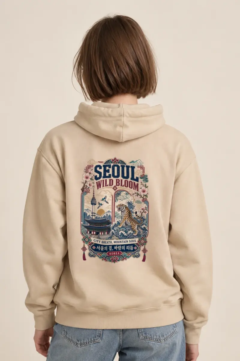 "Seoul Wild Bloom" Heavy Blend Unisex Pullover Hoodie