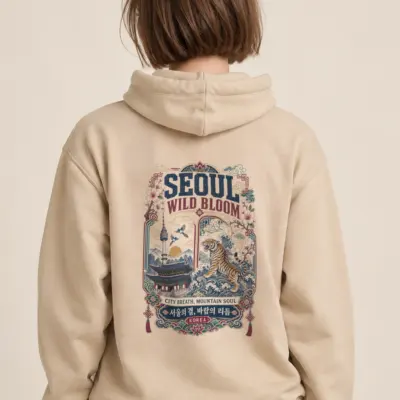 "Seoul Wild Bloom" Heavy Blend Unisex Pullover Hoodie