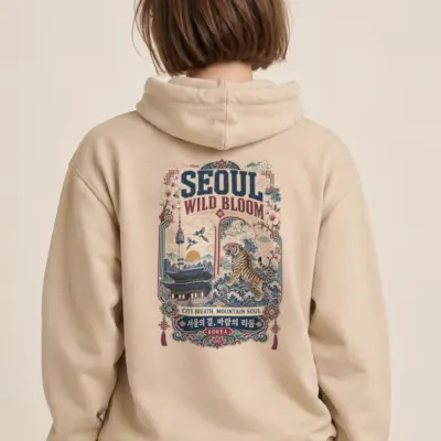 "Seoul Wild Bloom" Heavy Blend Unisex Pullover Hoodie