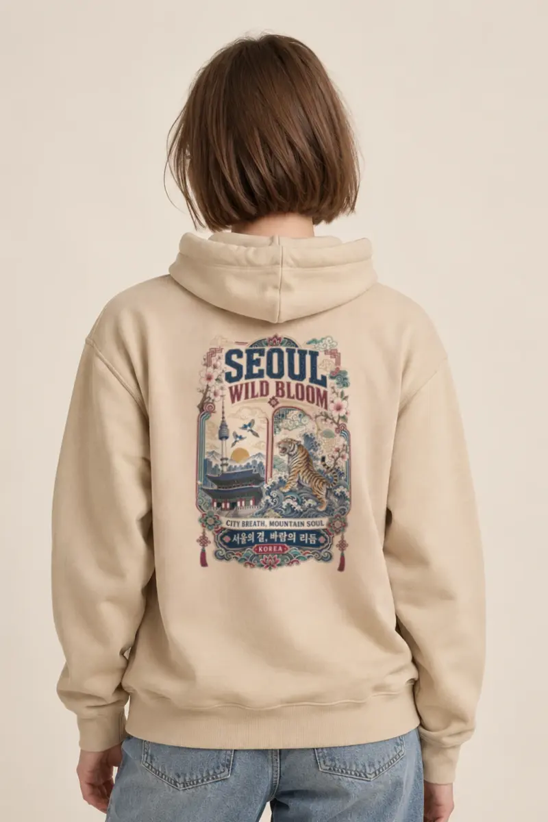 "Seoul Wild Bloom" Heavy Blend Unisex Pullover Hoodie