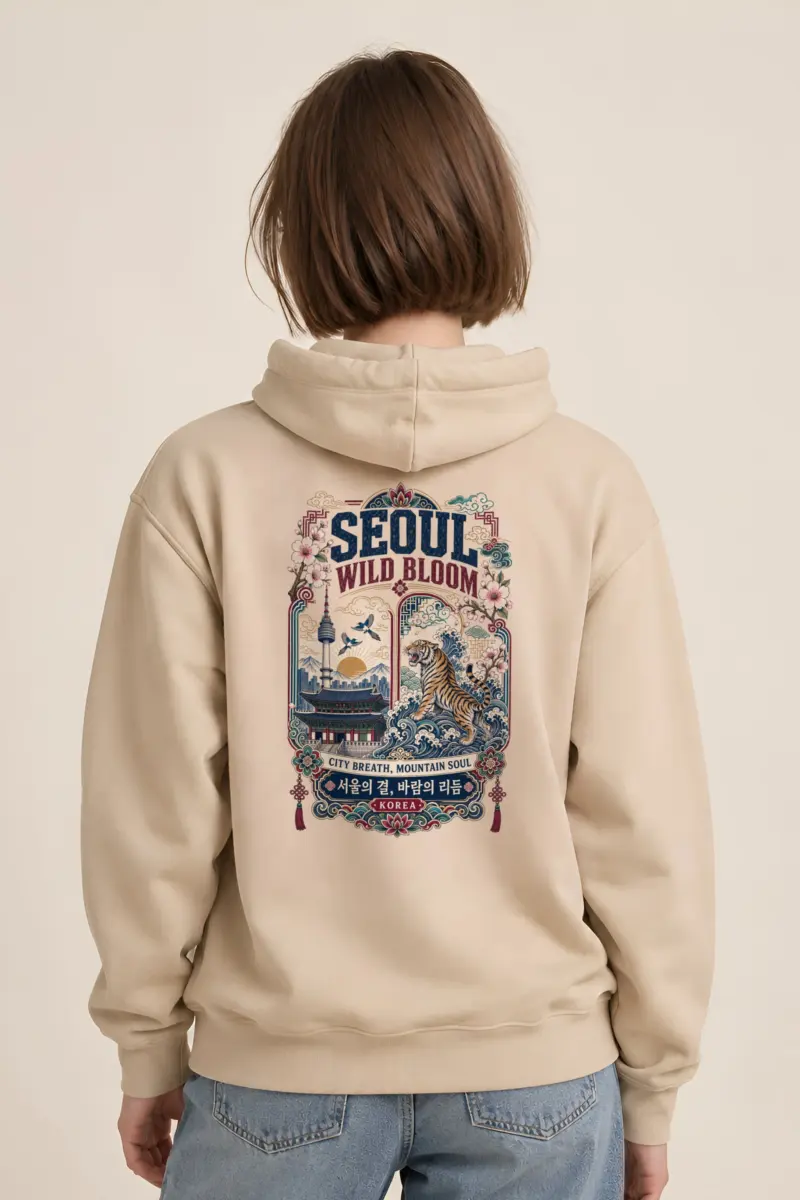 "Seoul Wild Bloom" Heavy Blend Unisex Pullover Hoodie