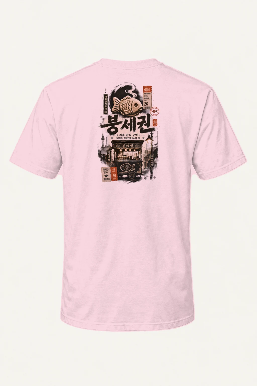 "Seoul Winter Cart" Heavyweight Unisex Crewneck T-shirt | Gildan 5000