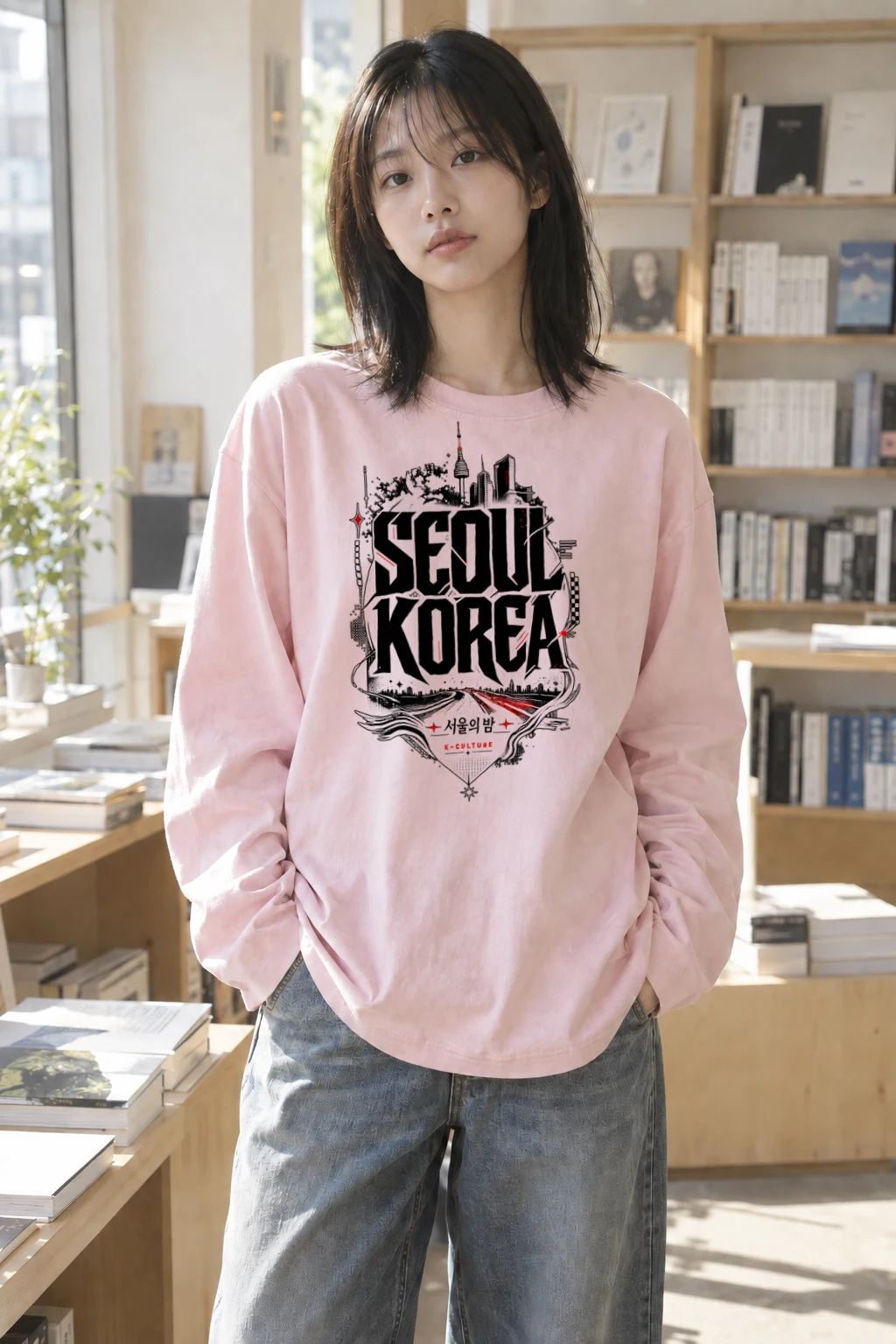 "Seoul's Night" Unisex Longsleeve T-shirt | Gildan 2400