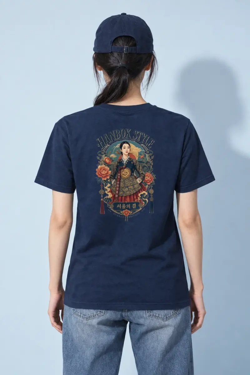 "Seoul's Woven Grace" Heavyweight Unisex Crewneck T-shirt