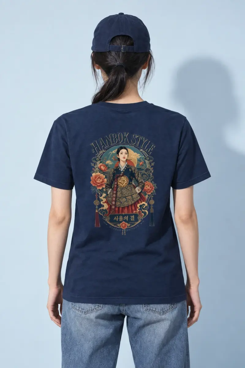 "Seoul's Woven Grace" Heavyweight Unisex Crewneck T-shirt
