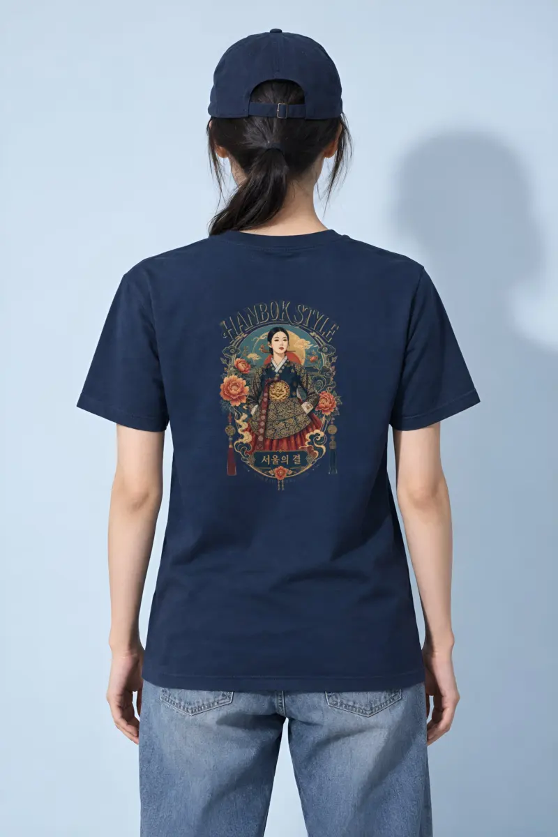 "Seoul's Woven Grace" Heavyweight Unisex Crewneck T-shirt