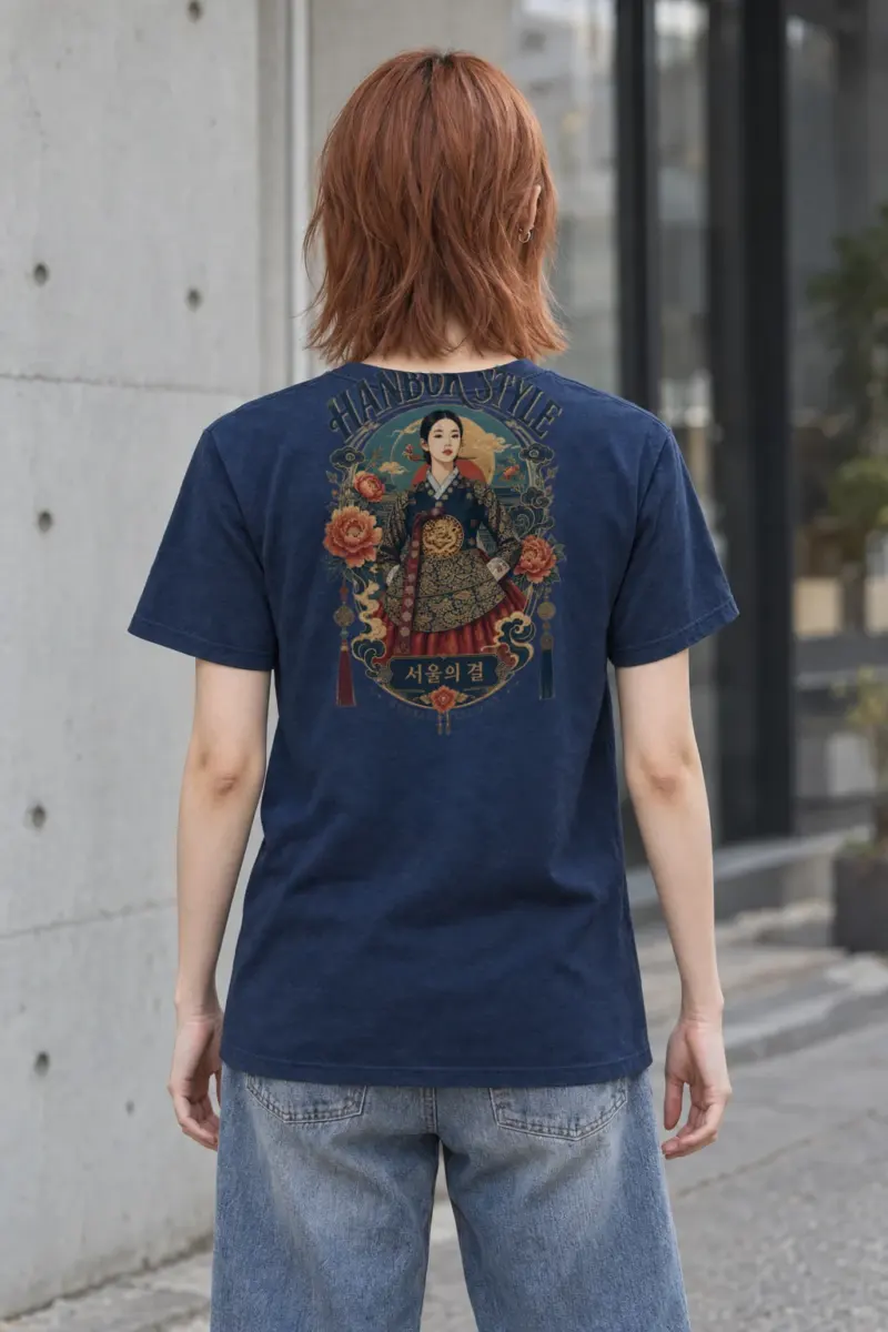 "Seoul's Woven Grace" Heavyweight Unisex Crewneck T-shirt